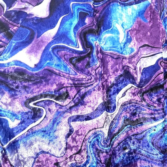 Victorious Soft Velvety Purple Marbled Tracksuit Zip up Top sz M - Picture 7 of 10